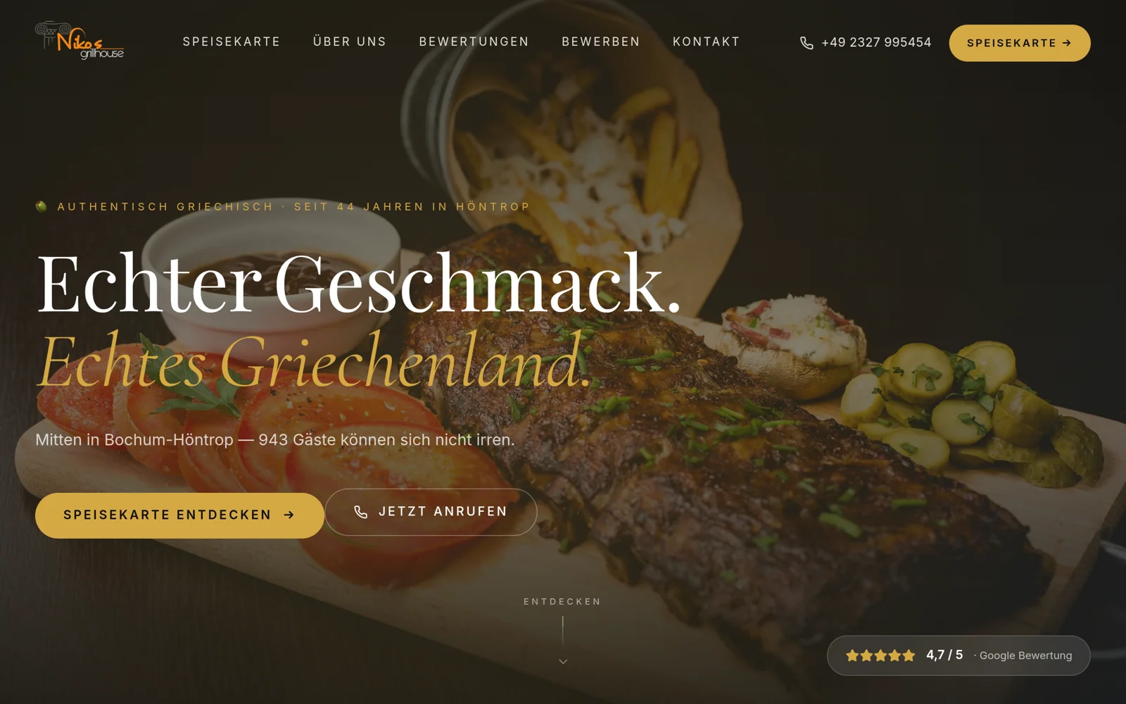 NIKOS GRILL Website